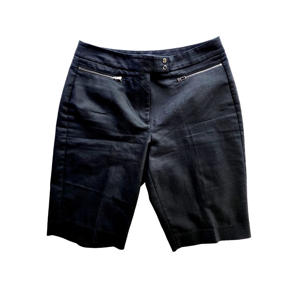 White House Black Market Bermuda Shorts Women Size 8 Black 12"